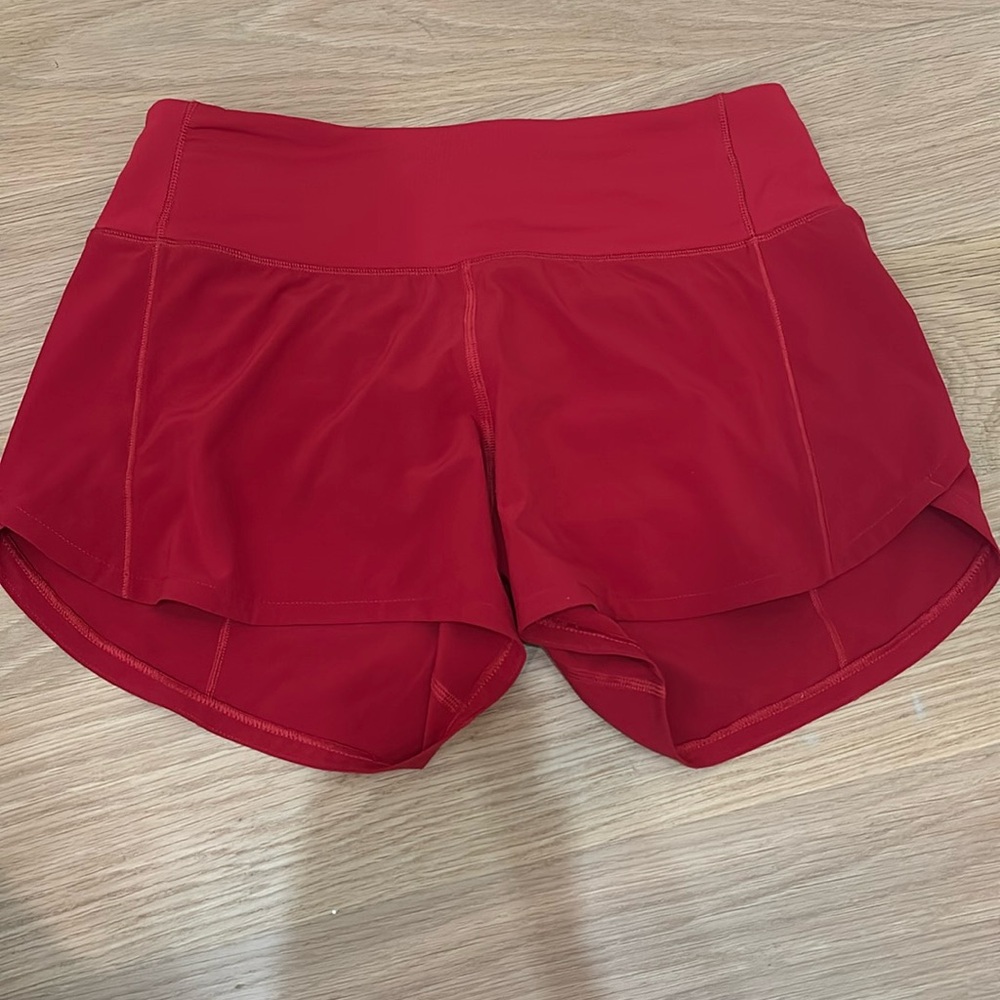 lululemon Red Athletic Short 4”